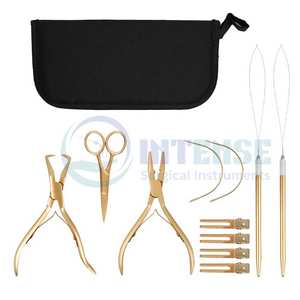 Kit d'outils d'extension de cheveux en gros pince en acier inoxydable ensemble d'outils Microlink pince ouvreuse sac en tissu Oxford outil de boucle de cheveux - Product Image 1