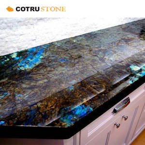 Brasil natural moderno lujo pulido granito azul mármol azul oscuro losa de granito labradorita azul mesa de comedor - Product Image 5
