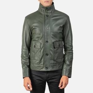 Chaqueta de Cuero Vacuno para Hombre, Diseño Personalizado OEM, Cuello Alto, Impermeable, Cortavientos, con Capucha, Corte Ajustado, Estilo Motero, Moda Urbana, Venta al Por Mayor - Product Image 1
