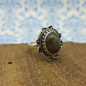 Elegant Bohemian 925 Solid Sterling Silver Artisan <b>Crafted</b> <b>Ring</b> Natural Labradorite Oval Cut Hotselling Designer Jewelry Parties - Product Image 2