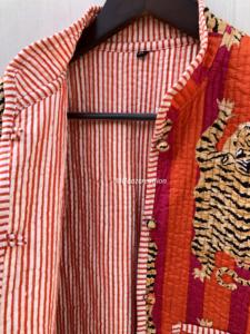 <b>Quilted</b> Floral Handmade Bohemian Jackets Cotton Floral Style Fall Winter Jacket Coat Street wear reversible gift for her - Product Image 5