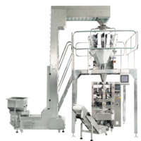 Machine d'emballage automatique VFFS avec pesage et scellage pour sachets de café, aliments, bananes, bonbons, snacks, céréales, chips de pommes de terre, et autres produits (avec injection d'azote)