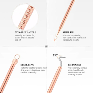 4 Uds agujas de eliminación de espinillas de acné Extractor de manchas de espinillas de acero inoxidable tratamiento de acné aguja de acné herramienta de cuidado de limpieza facial - Product Image 3