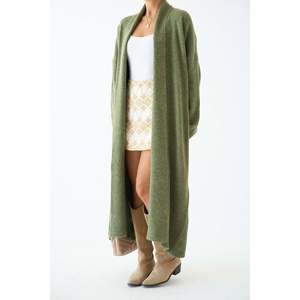 <b>Light</b> Green Open Front Shawl Collar <b>Cardigan</b> - Product Image 2