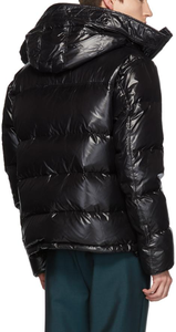 Men Women Stand Collar Hooded Puffer <b>Jacket</b> Shiny Parka Quilted <b>Padded</b> <b>Waterproof</b> Windproof Winter Long Coat with Front Logo - Product Image 2