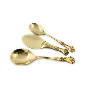 Nouvel arrivage, service à salade en laiton décoratif, cuillère à salade faite à la main, poignée en or unique, pour la maison, la cuisine et le Restaurant, à vendre - Product Image 6