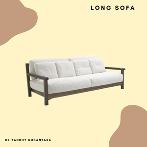 Canapé trois places en teck au design moderne et luxueux avec accoudoir et coussin de siège imperméable pour le salon - Product Image 6