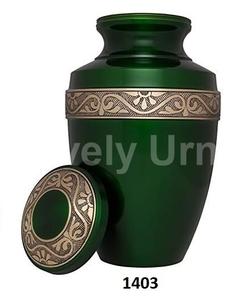 Urnas para adultos de cremación verde de latón macizo para cenizas humanas Bolsa de terciopelo gratis - Product Image 1