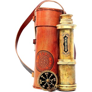Telescopio náutico de latón antiguo elegante catalejo hecho a mano para coleccionistas Venta caliente decoración marítima - Product Image 1