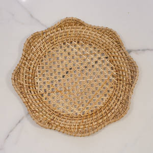 แผ่นรองจานตกแต่งแบบชนบทอุปกรณ์เสริมโต๊ะรับประทานอาหารแผ่นรองจานหวายแบบแฮนด์เมด - Product Image 2
