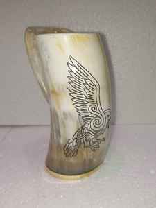 Taza de café de cerámica personalizada de 500ml, diseño de talla vikinga Natural hecho a mano para uso en el hogar, Hotel, restaurante, directamente desde la India - Product Image 2