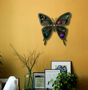 Butterfly Home Decor <strong>Dark</strong> Butterfly Crystal Display <strong>Wood</strong> <strong>Shelf</strong> - Product Image 2