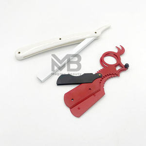 อุปกรณ์เสริมความงาม มีดโกนหนวดสำหรับผู้ชาย ใบมีดเหล็ก พร้อมด้ามจับทันสมัย มีดโกนแบบพับได้ สแตนเลสสตีล - Product Image 6