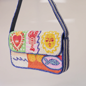 กระเป๋าสะพายไหล่ลูกปัดดีไซน์มินิมอล ทำมือ กระเป๋าถือชายหาดสไตล์โบฮีเมียนสำหรับผู้หญิง กระเป๋าสะพายข้างแฟชั่นฤดูร้อน โดย glowin fashion - Product Image 3