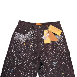 Manufacturer Custom 100% Cotton Washed Distressed Vintage Acid Wash Rhinestone <b>Shorts</b> - Product Image 2