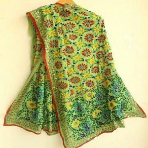 Phulkari Dupatta สำหรับผู้หญิง,สไตล์หนักมีเอกลักษณ์ทำด้วยมือเธรดทั้งหมดทำงาน Dupatta - Product Image 2