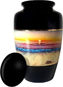 Urna de cremación de playa de aluminio de estilo tradicional para adultos masculinos y femeninos ocasión de simpatía para cenizas humanas - Product Image 4