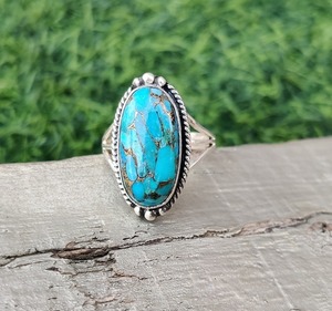 925 Stamp Wedding Gift High Quality Natural Designer Jewelry <b>Ring</b> 925 Sterling Silver Handmade Gemstone Turquoise <b>Spinner</b> <b>Ring</b> - Product Image 3