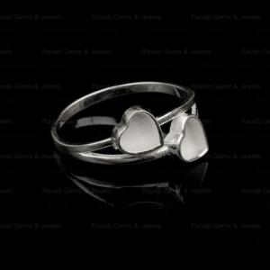 High Quality 925 Sterling Silver 5mm Double Heart Semi Mount Blank Bezel Setting <b>Ring</b> Good Keepsake Breastmilk DIY Jewelry - Product Image 5