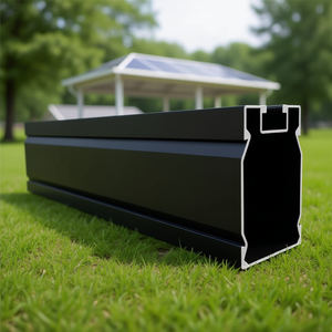 Riel Solar de Aluminio Negro SunModo SMR100-185-B-US de 185 Pulgadas para Montaje en Techos y Cocheras - Product Image 3