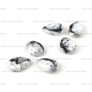 Haute Qualité 10x14mm Puffy Poire Forme Briolette Naturel Polonais Lâche Dendritique Agate Gemme pour la Fabrication de Bijoux Calibré - Product Image 4