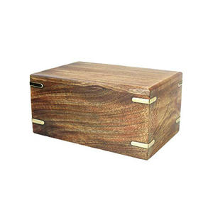 Urne funéraire en bois de manguier 2025 Urne pour animaux de compagnie de meilleure qualité Designer décoratif Urnes funéraires en forme de rectangle fabriquées à la main - Product Image 3