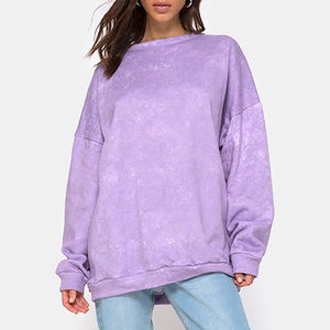 Couleur unie Décontracté Streetwear Drop Shoulder Figures Respirant Écologique Hoodies Sweatshirt Tricoté Pour Femmes - Product Image 3