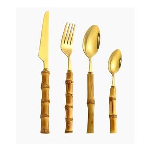 ชุดมีดทองเหลืองพร้อมกระจกขัดเงาชุดเครื่องใช้บนโต๊ะอาหารโลหะแบบมีเอกลักษณ์เฉพาะสำหรับบ้านโรงแรมร้านอาหาร - Product Image 3