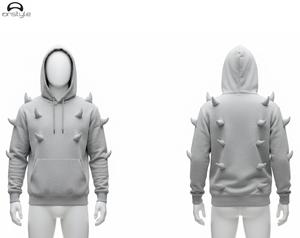 Sudadera con capucha de lana teñida lisa de invierno hecha a medida con diseño Streetwear moda Unisex desgaste de alta calidad - Product Image 6