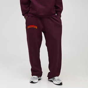 Nouveau arrivé 2025 100% coton coupe décontractée surdimensionné jambe large pantalons pour hommes couleur unie poids lourd personnalisé lavé homme pantalons de survêtement - Product Image 6