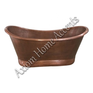 Axiom Home Accents Baignoire autoportante en cuivre Conception artisanale Finition antique Baignoire de trempage en métal de luxe Salle de bain moderne - Product Image 2