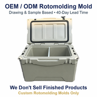 Moule de rotomoulage personnalisé OEM ODM pour glacière à sable 35QT avec séparateur, glacière de pêche, direct usine