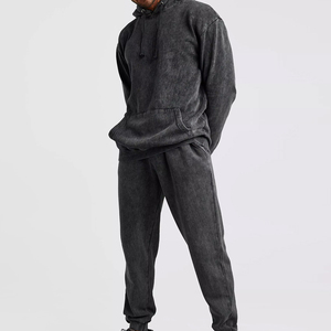 Combinaison de survêtement en coton délavé à l'acide, ensemble de survêtements pour hommes, survêtements lourds de haute qualité, nouvel arrivage OEM 2025 - Product Image 1