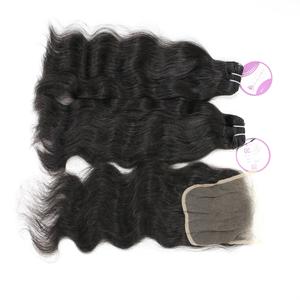 Vente en gros de paquets de cheveux vietnamiens bruts de haute qualité extensions de cheveux à fermeture à lacet pour la fabrication de perruque vague naturelle couleur noire - Product Image 6
