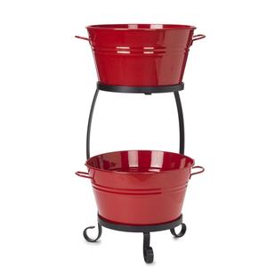 Seau à champagne double galvanisé de style campagnard coloré, fournitures de fête, présentoir de service, décoration pour la maison, hôtels, mariage - Product Image 5