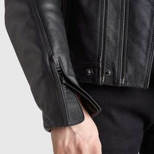 Approvisionnement direct en usine Veste en cuir d'hiver pour hommes de haute qualité avec fermeture éclair Logo personnalisé Tenue décontractée à bas prix Style de rue populaire - Product Image 5
