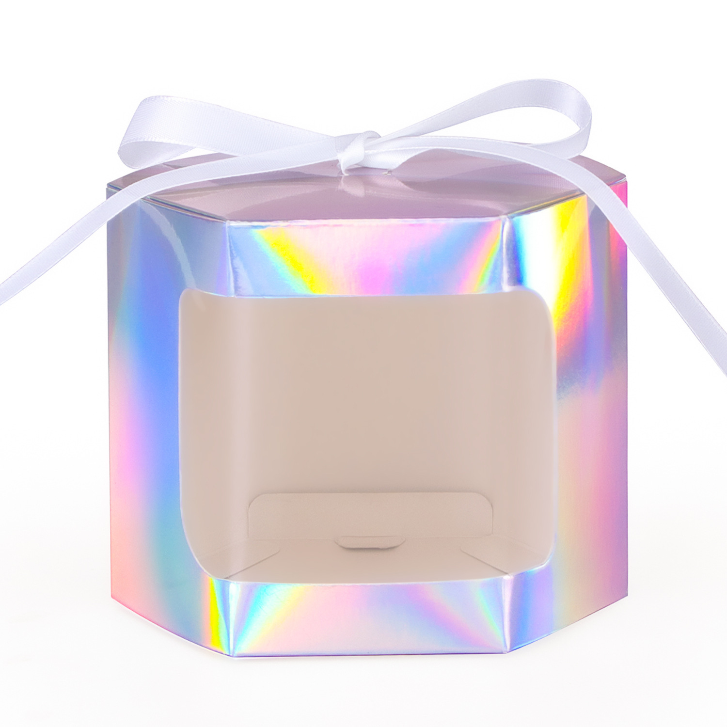 Custom Novel Design Factory Price Hexagon Paper Cake Box Cardboard Paper Cake Box with Handle and Window Sale Take Away Cake Box