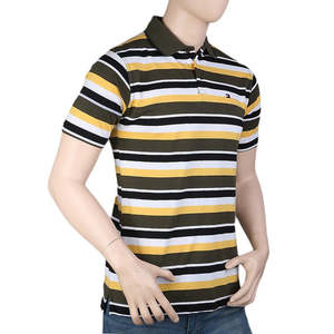เสื้อยืดลำลองผู้ชายลายทางคอปกแขนสั้น Chase Value-XL-หลากสี - Product Image 1