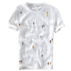 เสื้อยืดแขนสั้นทรงสลิมฟิตสำหรับผู้ชายเสื้อยืดปักลวดลายใหม่ล่าสุดระบายอากาศใส่สบายปรับแต่งได้ - Product Image 1