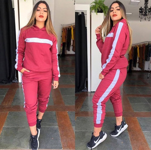 Vente en gros Ensemble de joggings de haute qualité Tenues deux pièces pour femmes Vêtements Sweat à capuche Survêtements pour femmes Vêtements de sport Survêtement - Product Image 6