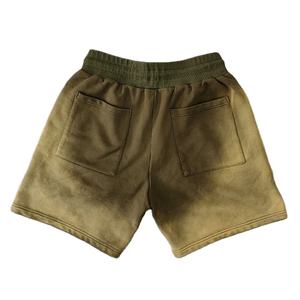 Pantalones cortos deportivos para correr de lana de algodón de rizo francés para hombre personalizados lavado ácido Vintage liso sólido antiarrugas transpirable impermeable - Product Image 2