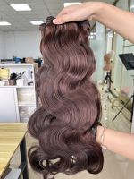 Paquets de vague de corps cambodgiens de couleur chocolat matériaux de cheveux épais pas cassé pas d'emmêlement et perte vendeur de cheveux vierges crus