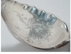 Cuillère de mariage en aluminium à poignée de concepteur de couleur argentée de l'Inde, parfaite pour les ustensiles de cuisine, les aliments et les soupes. - Product Image 4