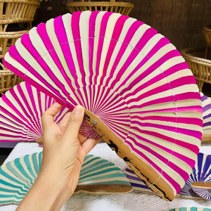 Palm Leaf <b>Fan</b>/ <b>Paper</b> Bamboo Folding <b>Fans</b> Handheld Grip Viet Handcraft Foldable Collectible Gift, Party Favors, DIY Decoration - Product Image 1