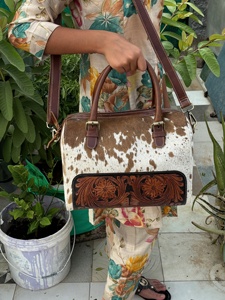 Cowhide คู่นุ่มโบราณทำด้วยมือหรูหราหนังแท้แท้แท้กระเป๋าช้อปปิ้งกระเป๋าถือสตรีดีไซน์สวยสะพายไหล่ - Product Image 3