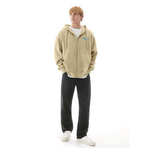 Sweats à capuche zippés surdimensionnés pour hommes avec conception d'épaule tombante et tissu lourd pour Streetwear Casual Men Oversized Zipper Hoodies - Product Image 6