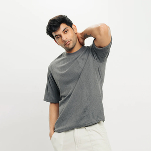 T-shirt en jersey de coton épais 300g pour homme, style vintage délavé à l'acide, logo personnalisable, respirant, anti-boulochage, écologique, grandes tailles - Product Image 2