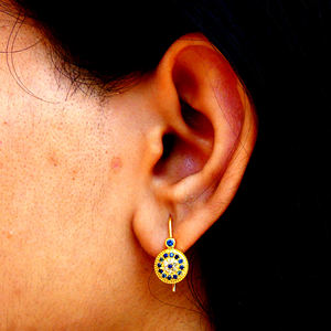 ชุดหมั้นประดับพลอยแซฟไฟร์สีทอง14K แบบดั้งเดิมชุดสตรีประดับเพชรหรูหรา - Product Image 4