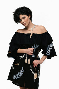 Venta caliente estilo europeo inspirado en Ucrania fuera del hombro largo de algodón ucraniano hasta el suelo nueva colección detalle bordado - Product Image 2