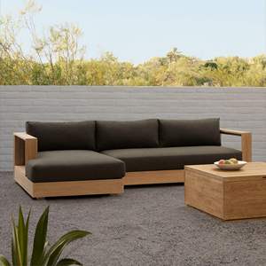 Ensemble de canapés sectionnels en teck massif moderne pour l'extérieur, design minimaliste, durable, écologique, luxe, salon de jardin - Product Image 2